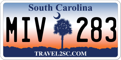 SC license plate MIV283