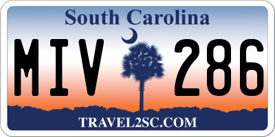 SC license plate MIV286