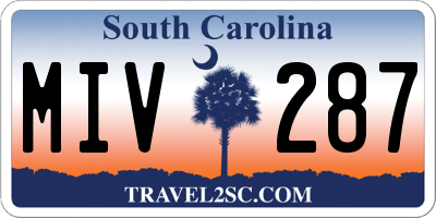 SC license plate MIV287