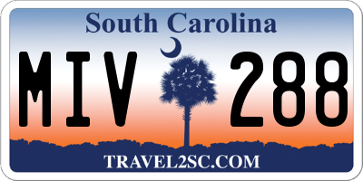 SC license plate MIV288