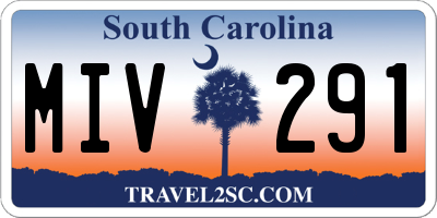 SC license plate MIV291