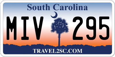 SC license plate MIV295