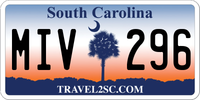 SC license plate MIV296