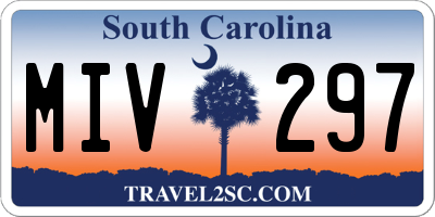 SC license plate MIV297