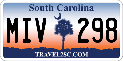 SC license plate MIV298