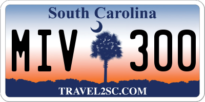 SC license plate MIV300