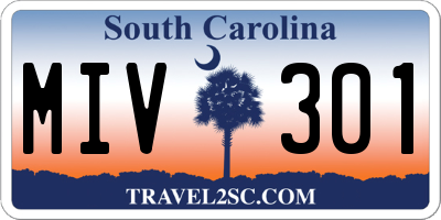 SC license plate MIV301
