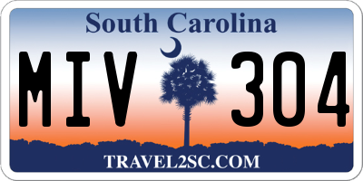 SC license plate MIV304