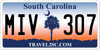 SC license plate MIV307