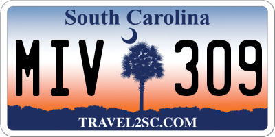 SC license plate MIV309