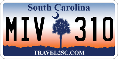 SC license plate MIV310