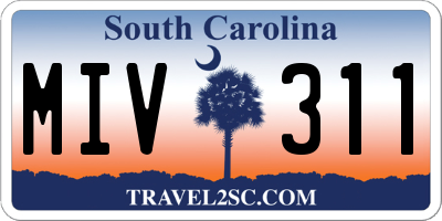 SC license plate MIV311