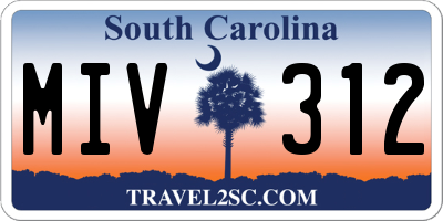 SC license plate MIV312