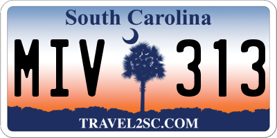 SC license plate MIV313