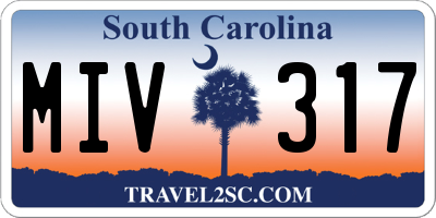 SC license plate MIV317