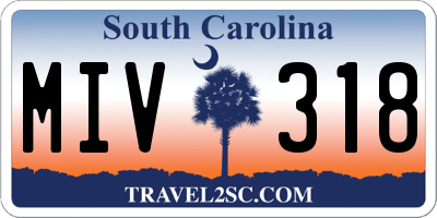 SC license plate MIV318