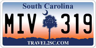 SC license plate MIV319