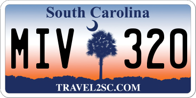 SC license plate MIV320