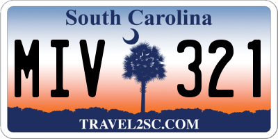 SC license plate MIV321