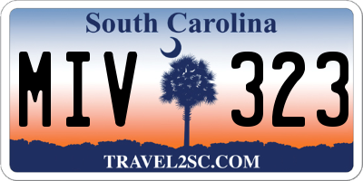 SC license plate MIV323
