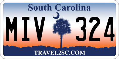 SC license plate MIV324