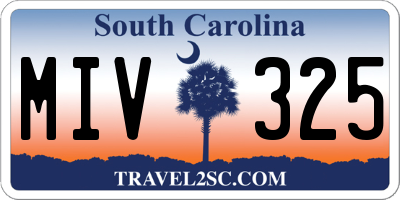 SC license plate MIV325
