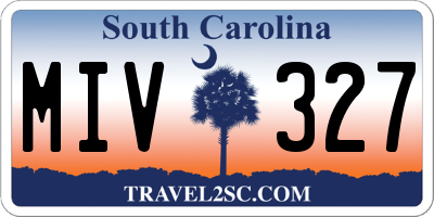 SC license plate MIV327