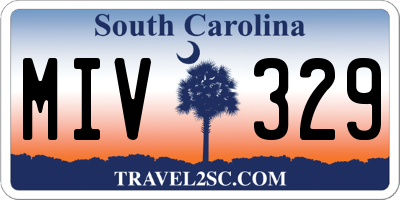 SC license plate MIV329