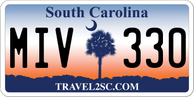 SC license plate MIV330