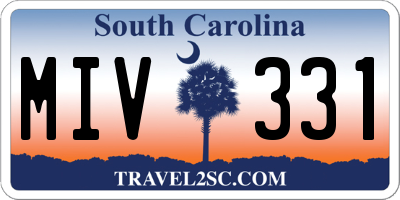 SC license plate MIV331
