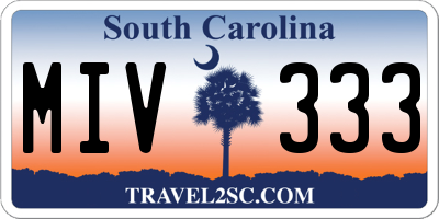 SC license plate MIV333