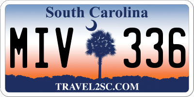 SC license plate MIV336