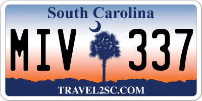 SC license plate MIV337