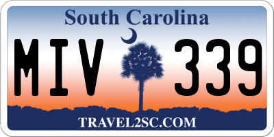 SC license plate MIV339