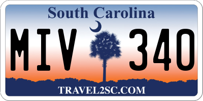 SC license plate MIV340