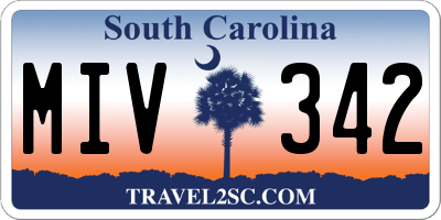 SC license plate MIV342