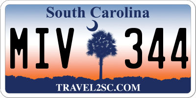 SC license plate MIV344