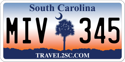 SC license plate MIV345