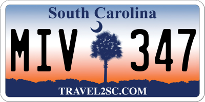 SC license plate MIV347