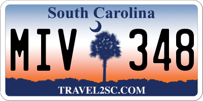 SC license plate MIV348