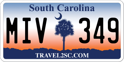 SC license plate MIV349