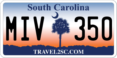 SC license plate MIV350