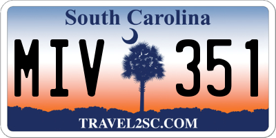 SC license plate MIV351