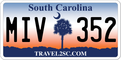 SC license plate MIV352