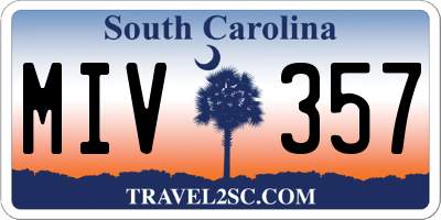 SC license plate MIV357