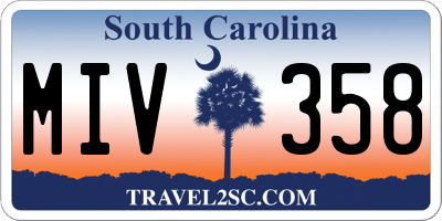 SC license plate MIV358