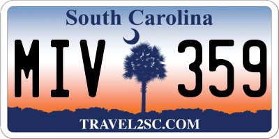 SC license plate MIV359