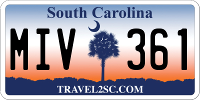 SC license plate MIV361