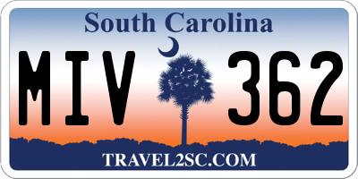 SC license plate MIV362