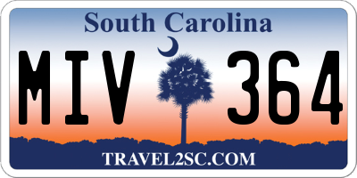 SC license plate MIV364